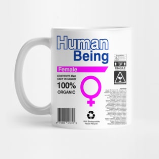 Human Being Label   Ingredients - female Mug